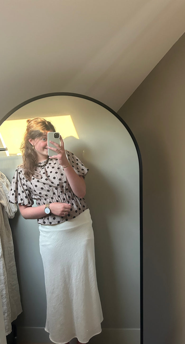 By Sanique | Polkadot top beige/brown